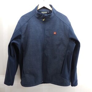 McDonalds Corporate Apparel Mens XL Navy Blue Softshell Full Zip Jacket Logo